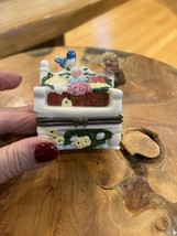Decorative Porcelain Trinket Box with Floral and Bird Design - $461.81 MXN