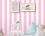 Self Adhesive Vinyl Pink And White Stripe Peel And Stick Wallpaper Shelf... - $35.97