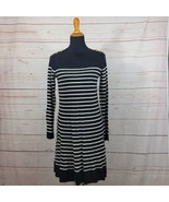 Kate Spade Broome Street Striped White Black Sweater Long Sleeve Dress S... - $81.22 CAD