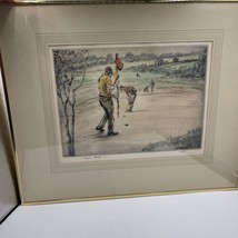 Color Etching Golf Scene By Henry Wilkinson 102/150 RARE Limited Edition - £87.04 GBP