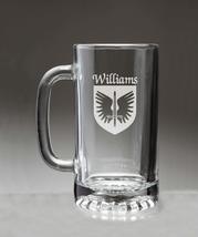 Williams Irish Coat of Arms Glass Beer Mug (Sand Etched) - £21.13 GBP