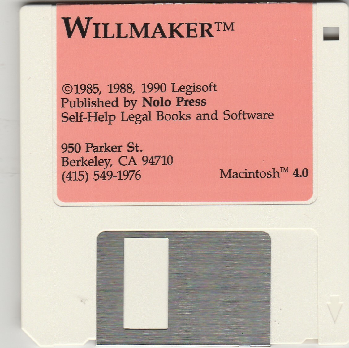 Willmaker 4.0 by Nolo Press ~  Macintosh ~ 3.5" disk Item image 4