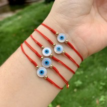 10Pcs New styles eyes shell beads charm bracelet handmade eye bracelets with red - £37.80 GBP