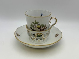 Herend Rothschild Bird Trembleuse Cup &amp; Saucer Set #713 - $229.99