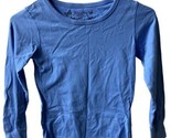 Faded Glory T Shirt Girls Size M 7/8 Blue Long Sleeved Round Neck - $3.71