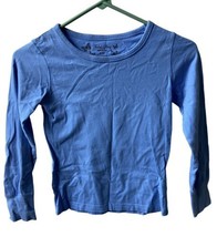 Faded Glory T Shirt Girls Size M 7/8 Blue Long Sleeved Round Neck - $3.71