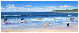 Hot Dogs Surf by Carol Saxe 20"x8" Art Print Poster - $6.93