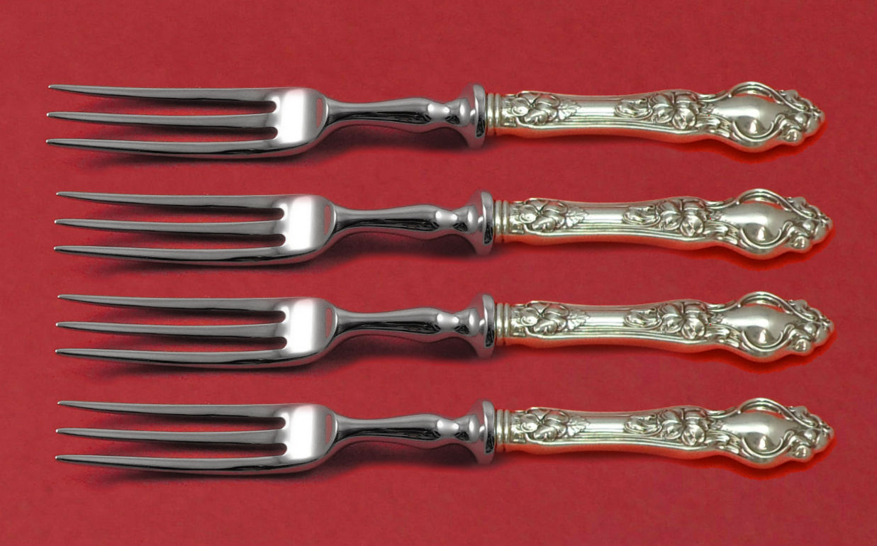 Primary image for Violet by Wallace Sterling Silver Fruit Fork Set 4-Piece HHWS 6" Custom Made