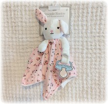 Easter NWT Modern Baby Snuggle Blankie Pink Bunny Rabbit Flower Pacifier Holder - £15.22 GBP