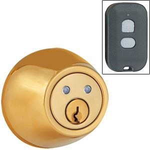 Remote Controlled Wireless Door Lock DEADBOLT-RF- Brass - $132.35