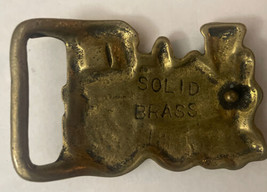VINTAGE Solid Brass Train Belt Buckle Locomotive Engine Steam - £11.86 GBP