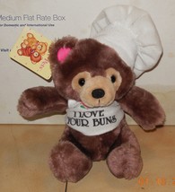 vintage Russ Berrie #768 I love Your Buns Teddy Bear Plush Chef Valentines - $33.47