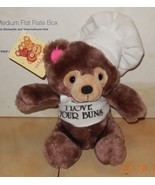 vintage Russ Berrie #768 I love Your Buns Teddy Bear Plush Chef Valentines - £26.33 GBP