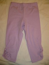 365 Kids Girls Solid Cinch Capri Pants W Rhinestones Size 5 Lavender  New - £8.47 GBP