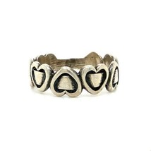 Vintage Sterling Signed Bell Trading Post Native American Hearts Ring Ba... - $848.21 MXN