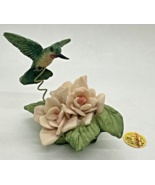 Backyard Birds Vintage 1993 Ruby-throated Hummingbird w/ Flower Figurine... - €12,97 EUR