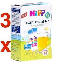 3 BOXES of HiPP Organic Fennel Tea for babies -45 portions/3 boxes-FREE SHIPPING - £23.73 GBP