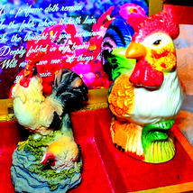 1960s two beautiful vintage roosters - £22.88 GBP