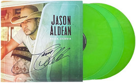 Jason Aldean signed 2021 &quot;Macon Georgia&quot; Album Cover/LP/Lt Ed Triple Green Vinyl - £308.47 GBP