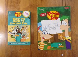 Phineas and Ferb 2 Book Lot: Agent P&#39;s Guide to Fighting Evil, Learn to ... - £3.14 GBP