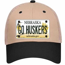 Go Huskers Nebraska Novelty Khaki Mesh License Plate Hat - £22.71 GBP