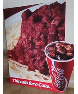 1993 This Calls For A Coke Double Sided Window Sticker Coca Cola SPAGHET... - £5.97 GBP