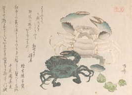 Poster Decor.Asian Wall design.Ryūryūkyo Shinsai Japanese art.Crabs.15265 - £13.05 GBP+
