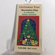 Vintage Christmas Tree Yard Banner Flag Decoration Holiday Toys 29.5x41.5” NEW - £11.80 GBP