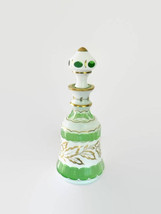 1920s Bohemian Moser Glass Decanter White Opaque Overlay Cut to Green  - £97.30 GBP