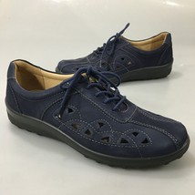 Hotter Comfort Concept 8.5 Daytime Navy Blue Leather Cutouts Oxfords Shoes - £32.62 GBP
