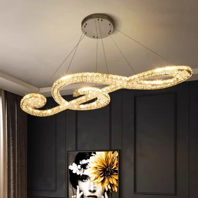 Modern Crystal chandelier Nordic light luxury Ceiling light lamps hanging light - £302.19 GBP+