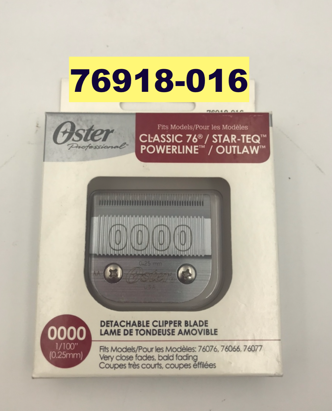 Primary image for OSTER PROFESSIONAL CLASSIC76 DETACHABLE CLIPPER BLADE 0000 1/100" # 076918-016