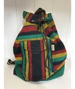 Artesanias Pinzon Backpack Mexico Woven Drawstring Unisex Boho Bag Multi... - $18.77