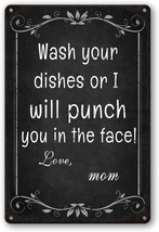 Kitchen Signs Wall Decor Funny Metal Tin Sign Kitchen Sets for Home Decorations  - £11.84 GBP