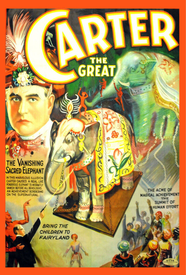 Decoration POSTER print.Carter Magician.Magic trick illusion master.Decor.6670