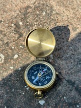 Antique Brass Pocket Compass WWII Military Vintage Working Compass Colle... - $20.22