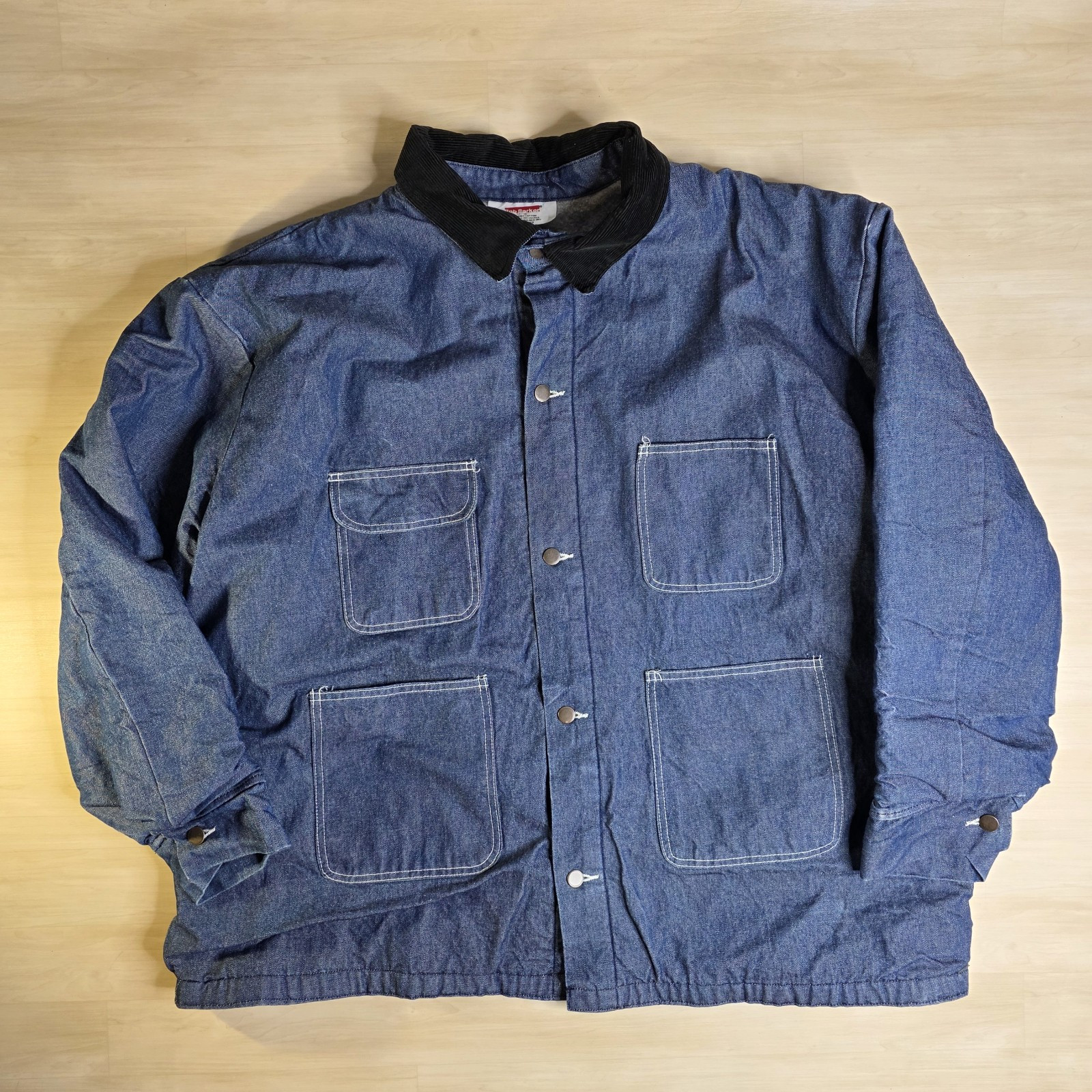 Vintage Bob Barker Denim Jacket Chore Barn Blanket Lined Ranch Coat Size... - $59.29