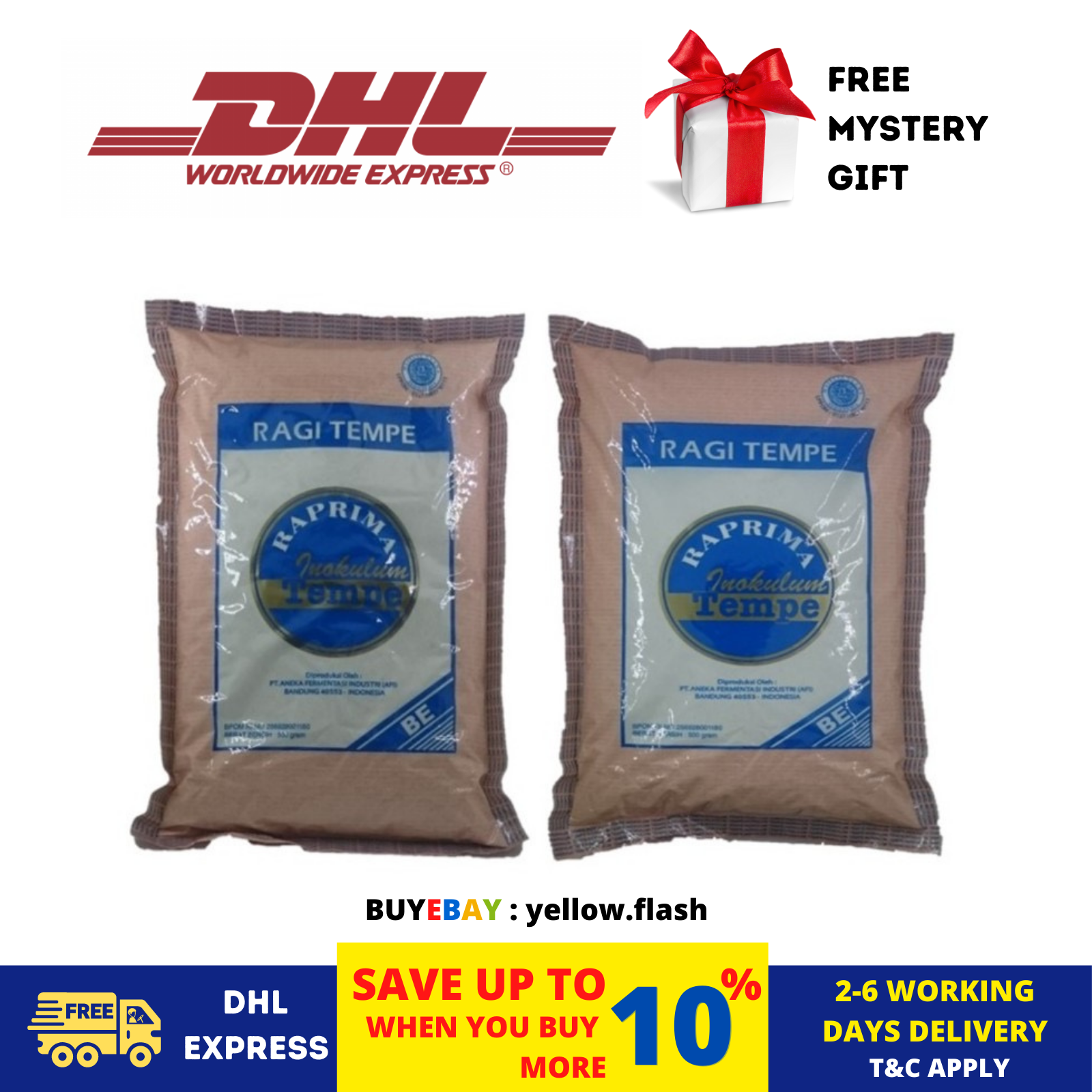 2 x 500 gram RAPRIMA RAGI TEMPEH TEMPE Starter Inoculum Tempeh Protein D... - $59.17