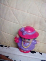 Fisher Price little people Old Lady Red Hat Purple Dress euc - $12.20