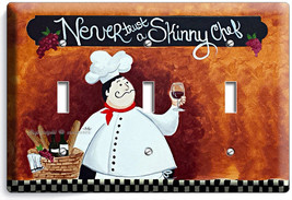 Drunk Italian Fat Chef Triple Light Switch Wall Plate Cover Kitchen Dining Room - £13.95 GBP