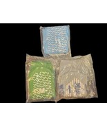3 Pairs Single Tread Slippers, Large Light Blue, Medium Green + 1 Medium - $11.87