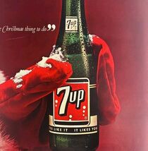 1964 7up Christmas Santa Soda Pop Advertisement Holiday Beverage DWII19 - €21,41 EUR