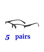 5 Pairs Fashion Square Half Frame Reading Glasses Spring Hinge Readers f... - £9.34 GBP