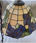 Tiffany Style Stained Glass Pendant Light Leaded Shade Swag Floral Electric - $1,616.92 MXN