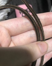2 Top Grain Brown LEATHER LACES for 5-6 Eyelets 50&quot; x1/8&quot; Square boot sh... - €21,32 EUR