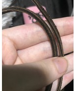2 Top Grain Brown LEATHER LACES for 5-6 Eyelets 50&quot; x1/8&quot; Square boot sh... - €20,98 EUR