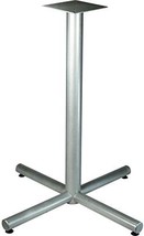 Lorell Silver Bistro-Height X-Leg Table Base, 32&quot;, Metallic - £174.64 GBP