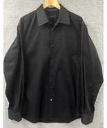 Robert Graham Black Striped LONG SLEEVE Dress SHIRT Large / XL Size 43 1... - €21,48 EUR