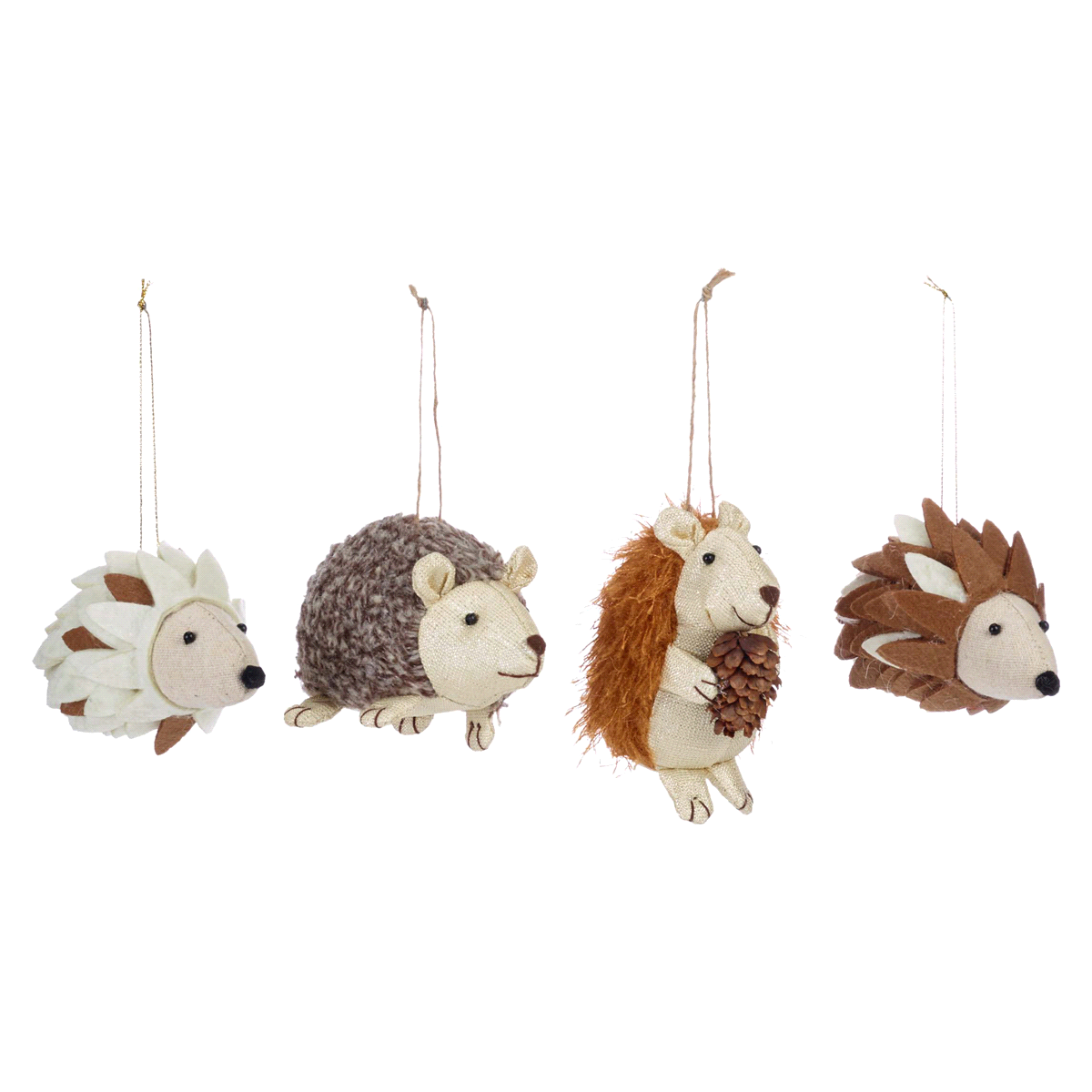 Ornament Fabric Hedgehog, 4 assorted SHIPS IN 24 HOURS - MJ - $19.88