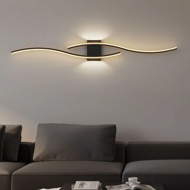 Modern Minimalist LED Wall Light Black White Interior Decoration Lamps W... - £27.54 GBP+